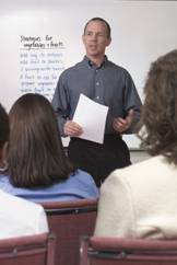 Man teaching class